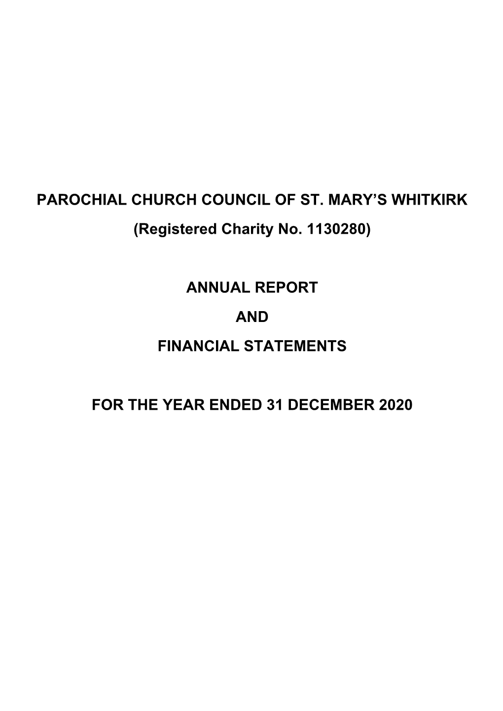 Annual Report and Financial Statements for Th