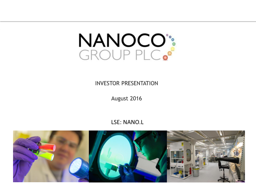 Lse: Nano.L Disclaimer