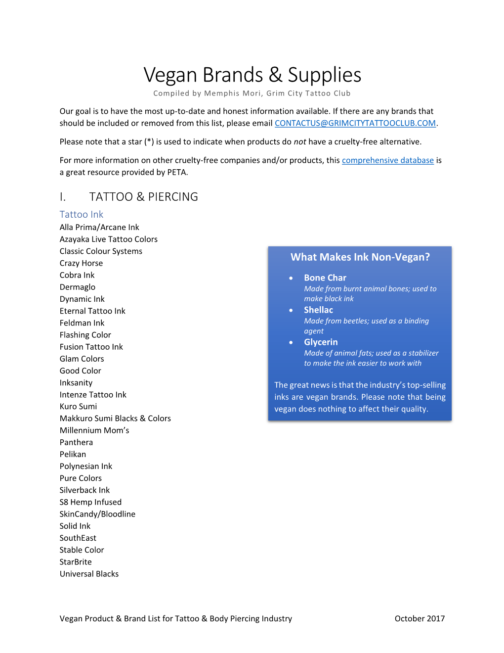 Vegan Brands & Supplies
