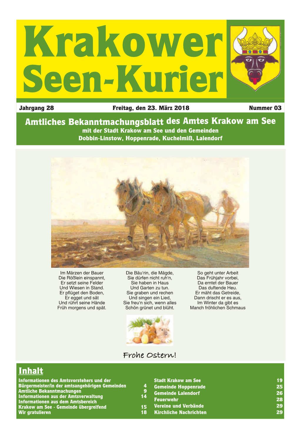 Seen-Kurier Jahrgang 28 Freitag, Den 23