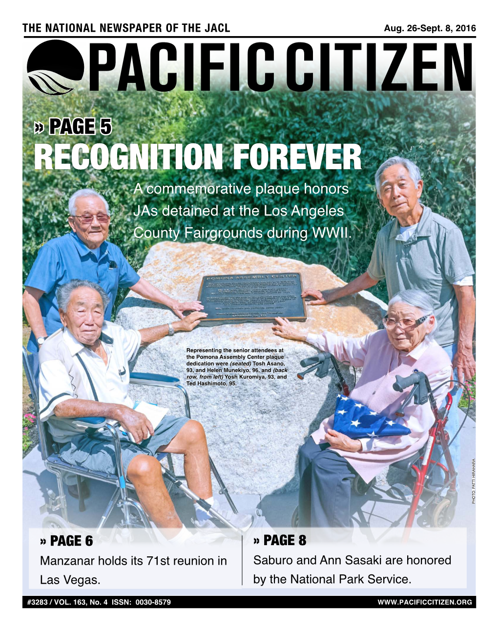 RECOGNITION FOREVER a Commemorative Plaque Honors Jas Detained at the Los Angeles County Fairgrounds During WWII