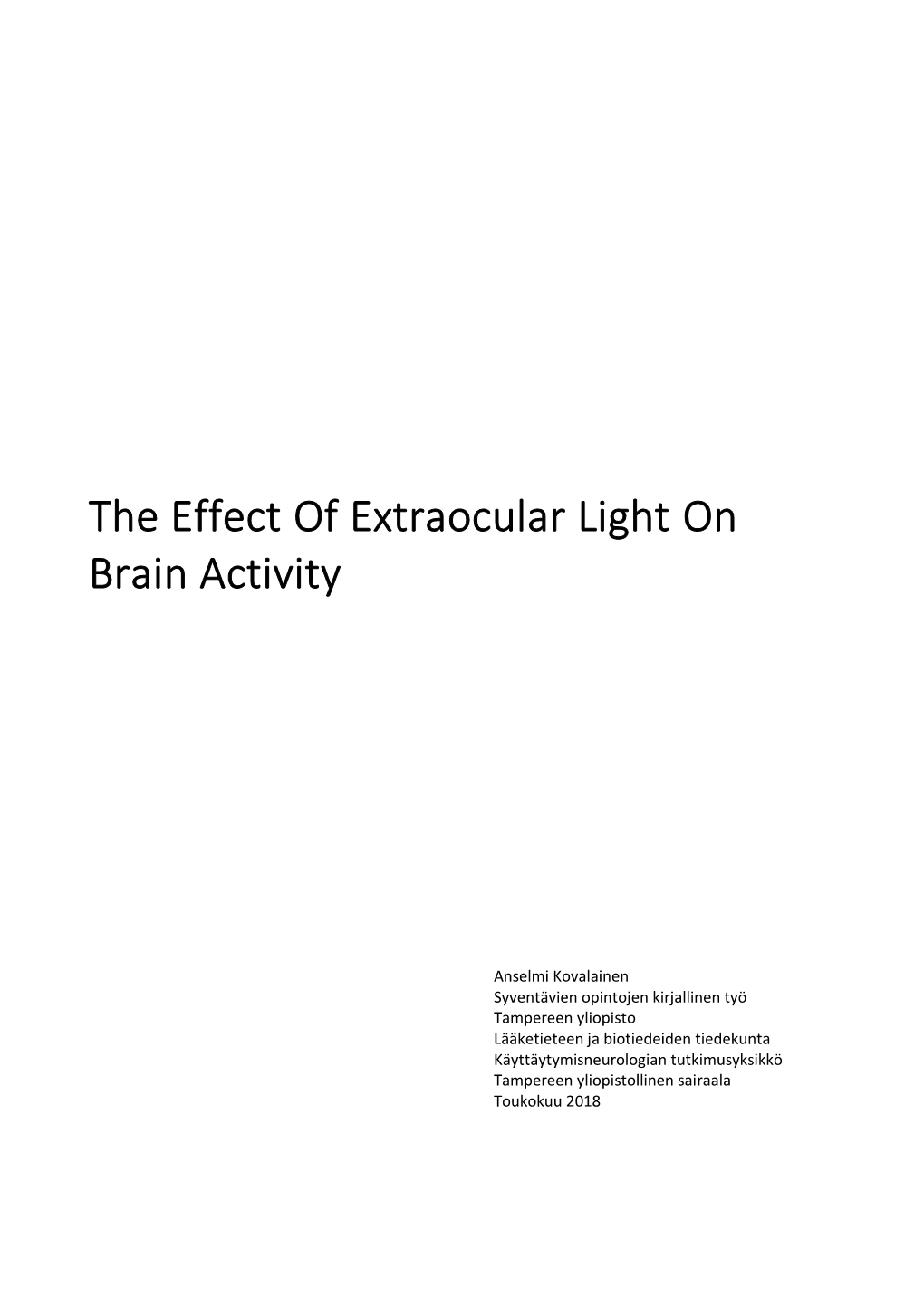 The Effect of Extraocular Light on Brain Activity