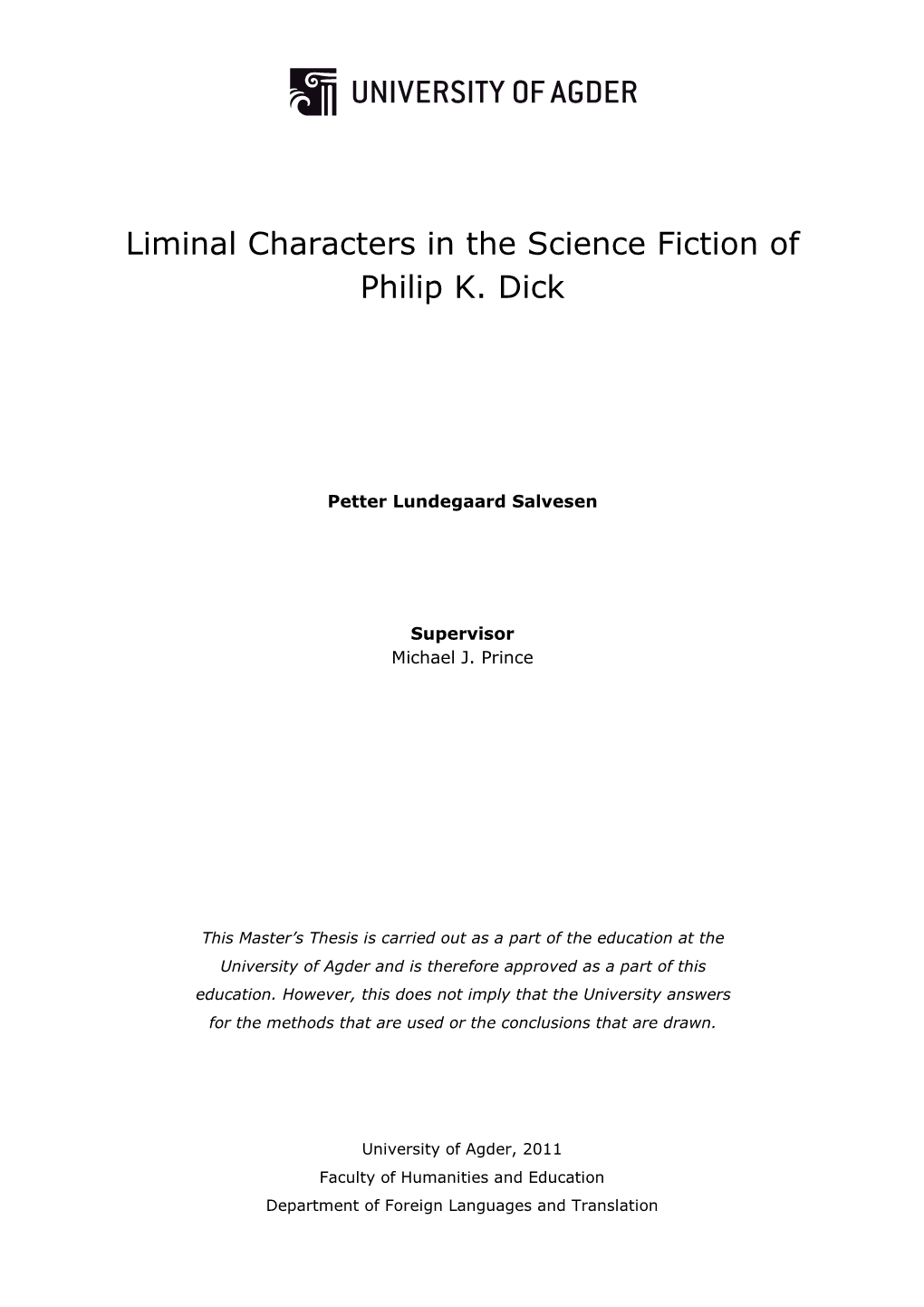Liminal Characters in the Science Fiction of Philip K. Dick