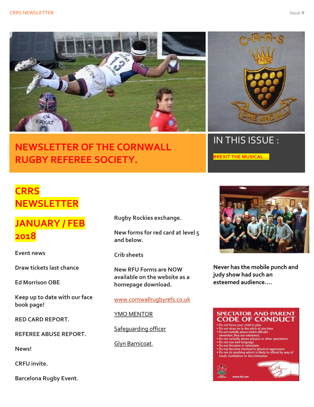 Newsletter of the Cornwall Rugby Referee