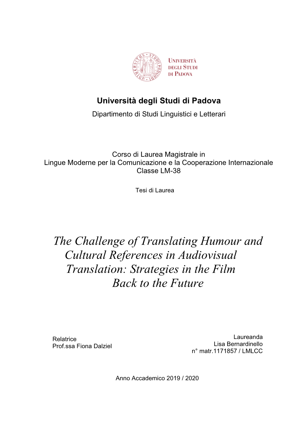 The Challenge of Translating Humour and Cultural References in Audiovisual Translation: Strategies in the Film Back to the Future