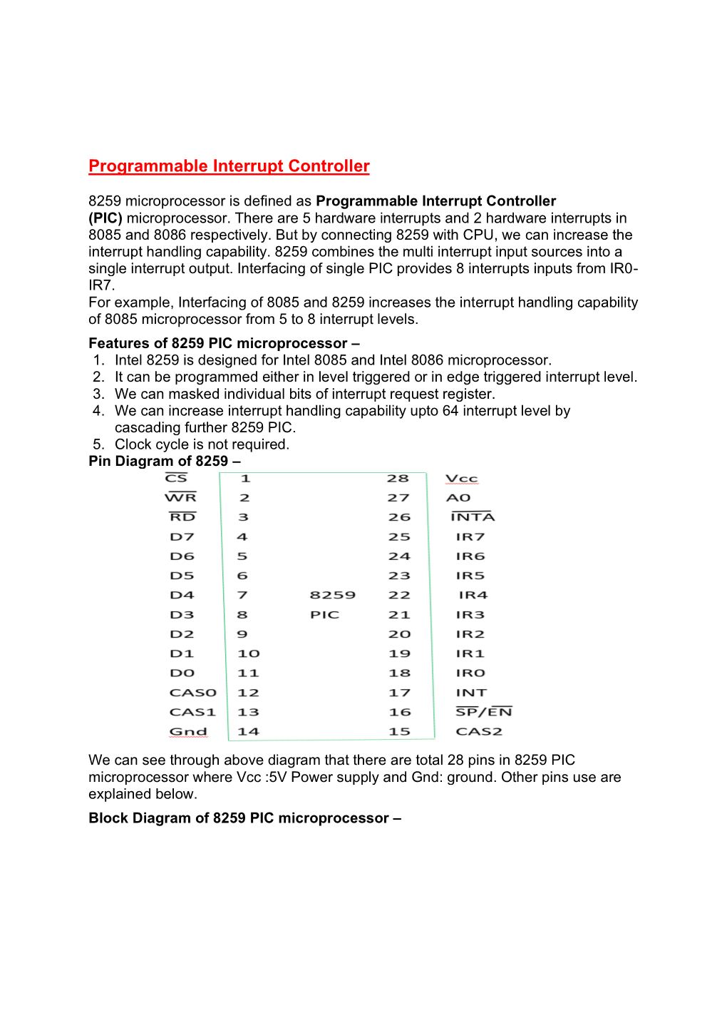 Programmable Interrupt Controller