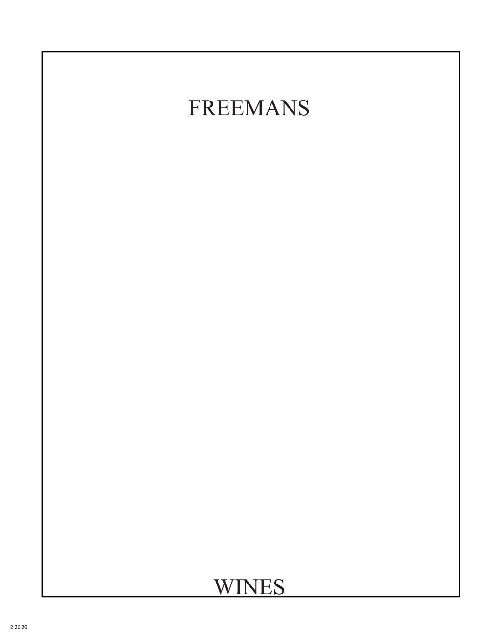 Freemans Wines