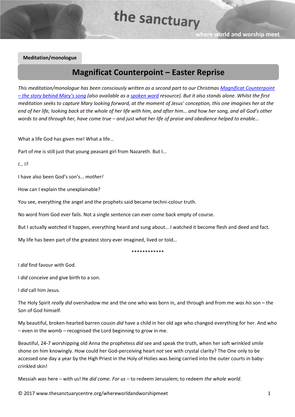 Magnificat Counterpoint – Easter Reprise