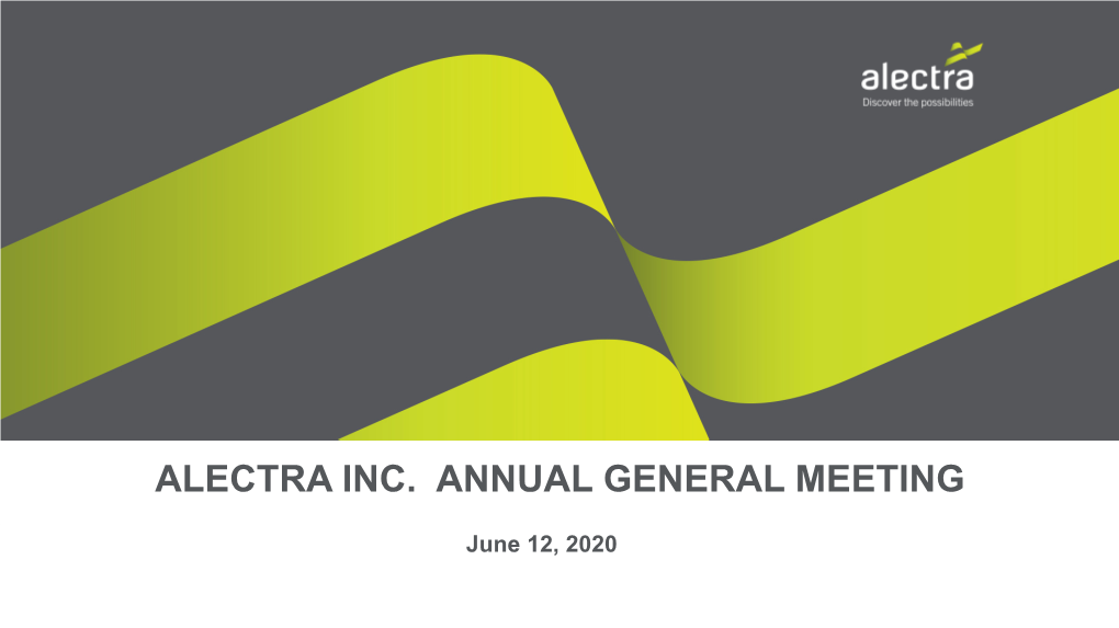 2019 Alectra Inc. Report to Shareholders