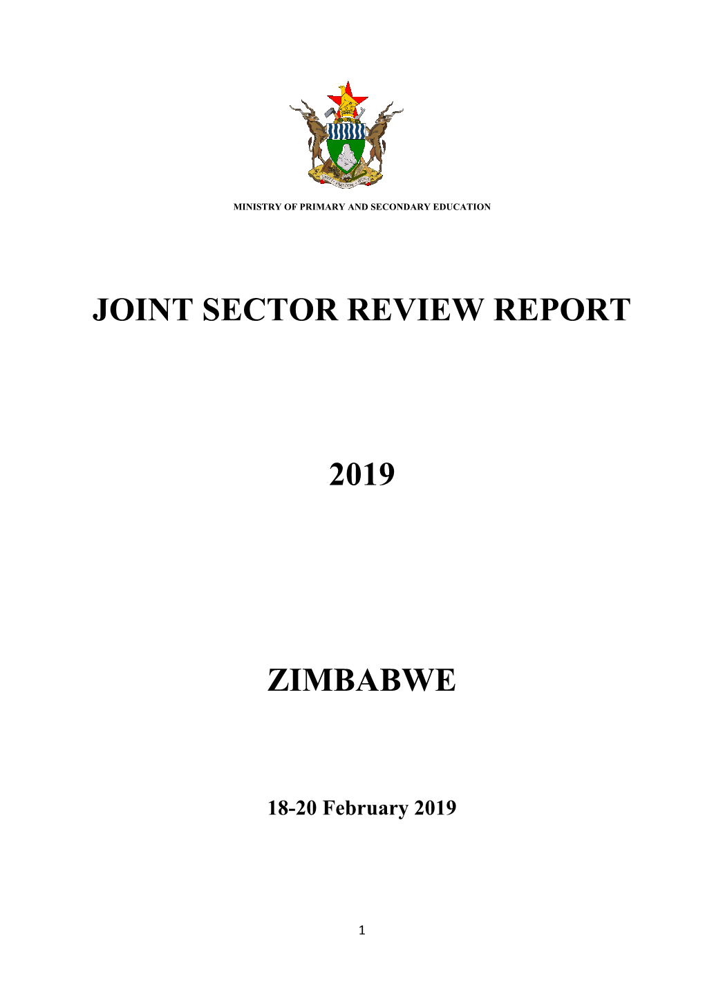 Joint Sector Review Report 2019 Zimbabwe