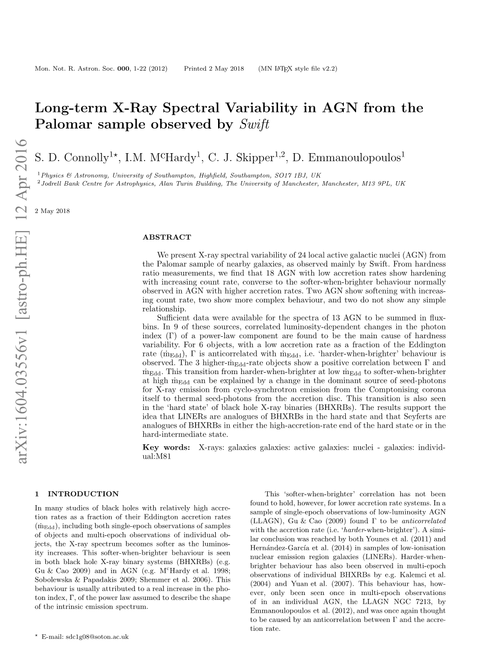 Long-Term X-Ray Spectral Variability in AGN from the Palomar Sample Observed by Swift 3