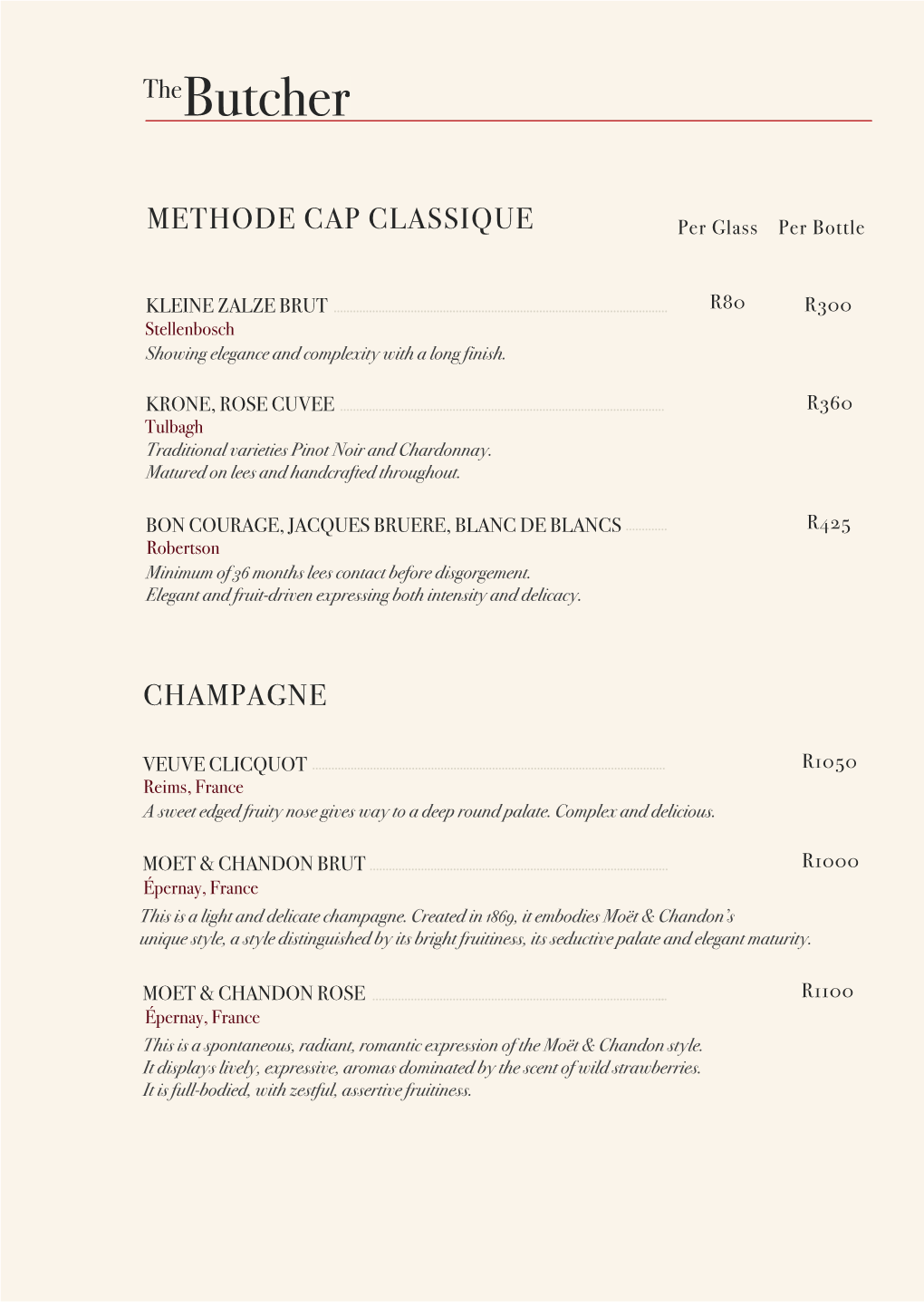 Wine List 2019