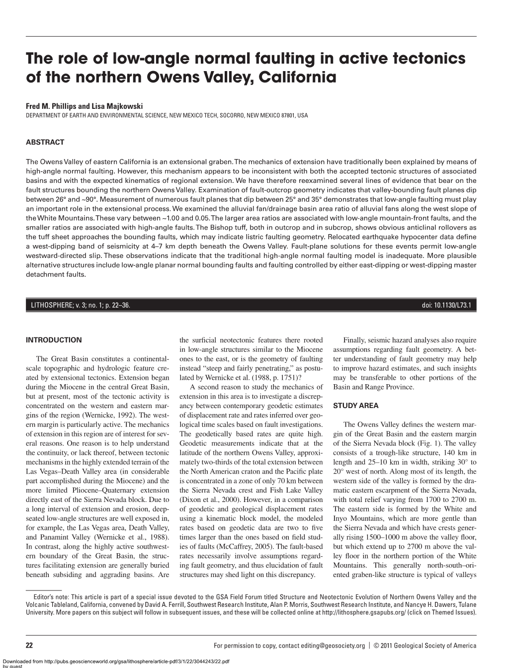 The Role of Low-Angle Normal Faulting in Active Tectonics of the Northern Owens Valley, California