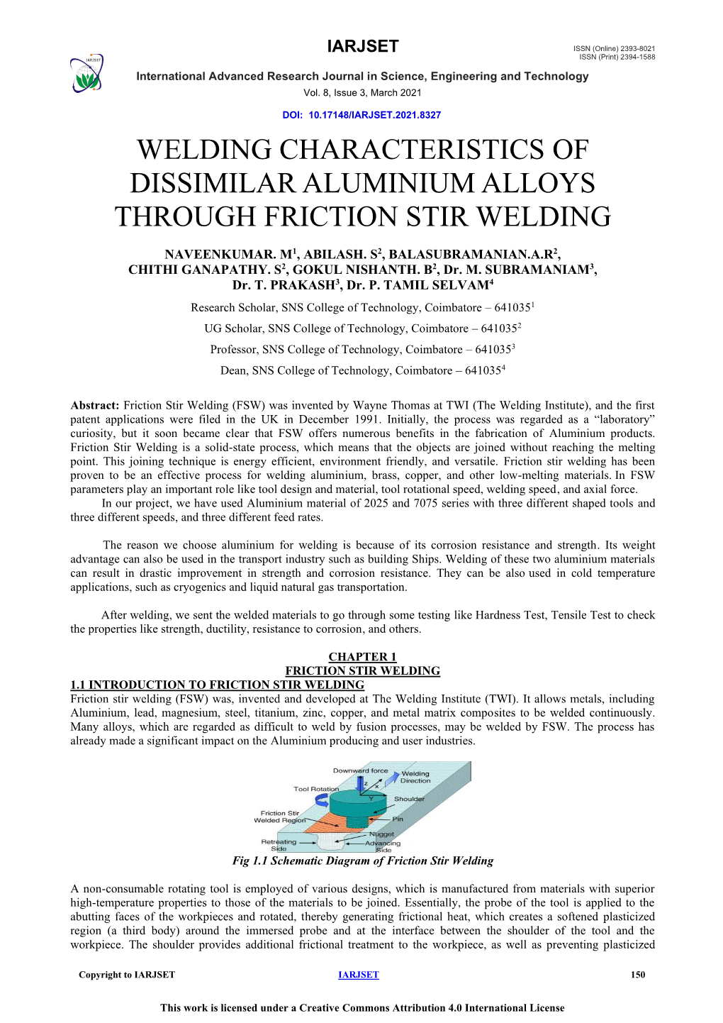 Welding Characteristics of Dissimilar Aluminium Alloys