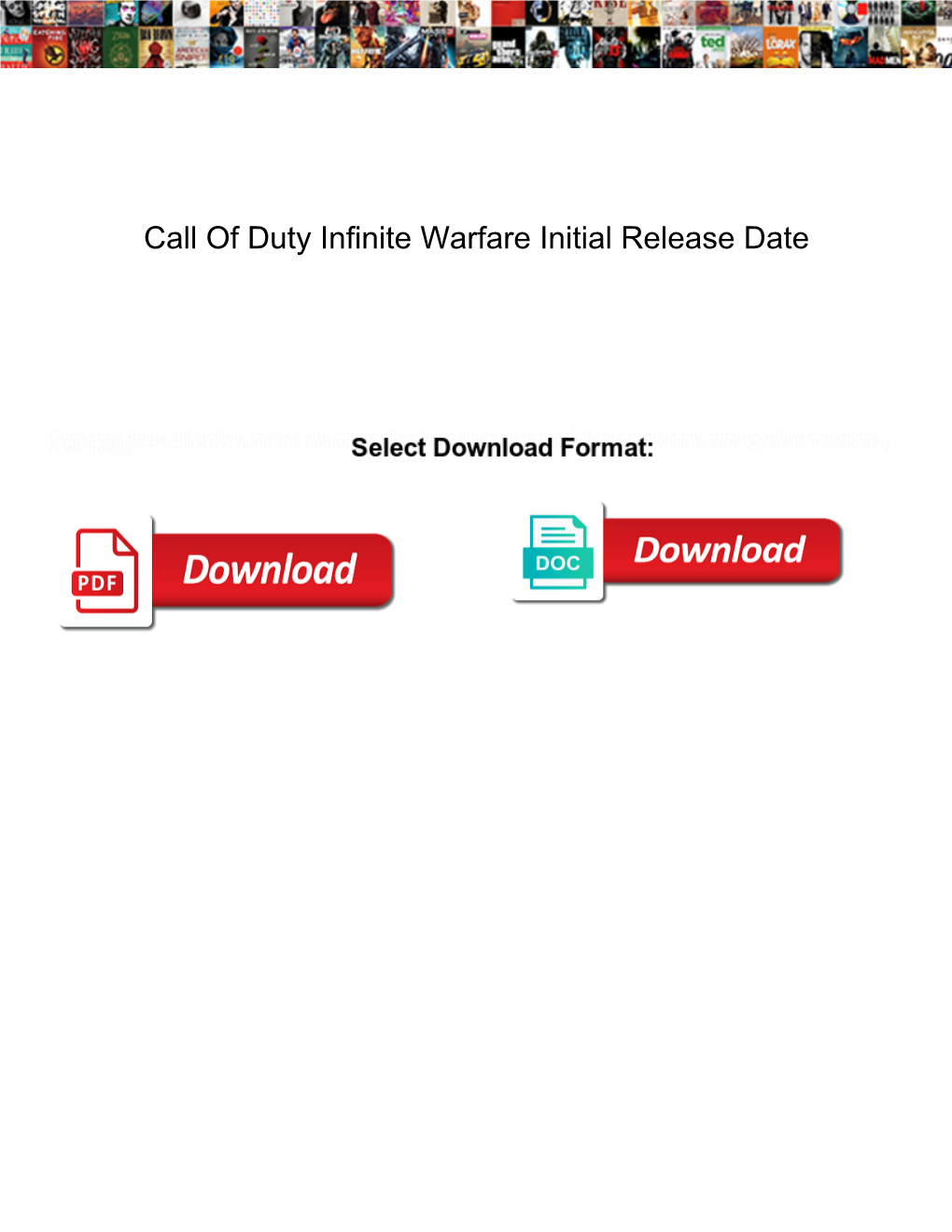 Call of Duty Infinite Warfare Initial Release Date