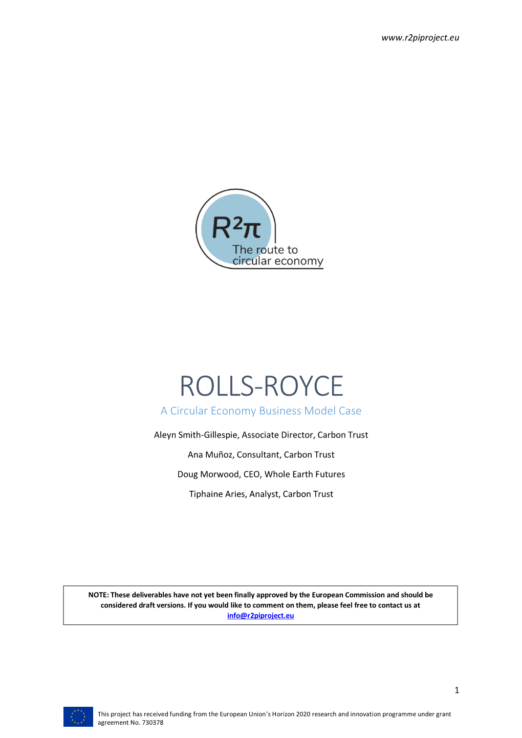 ROLLS-ROYCE a Circular Economy Business Model Case