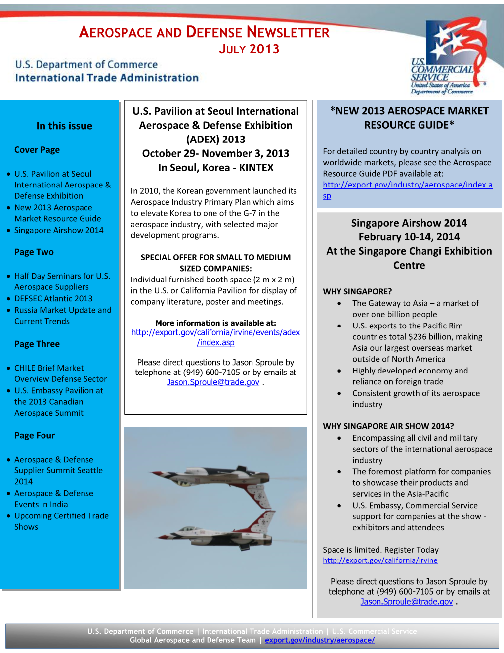 Aerospace and Defense Newsletter July 2013