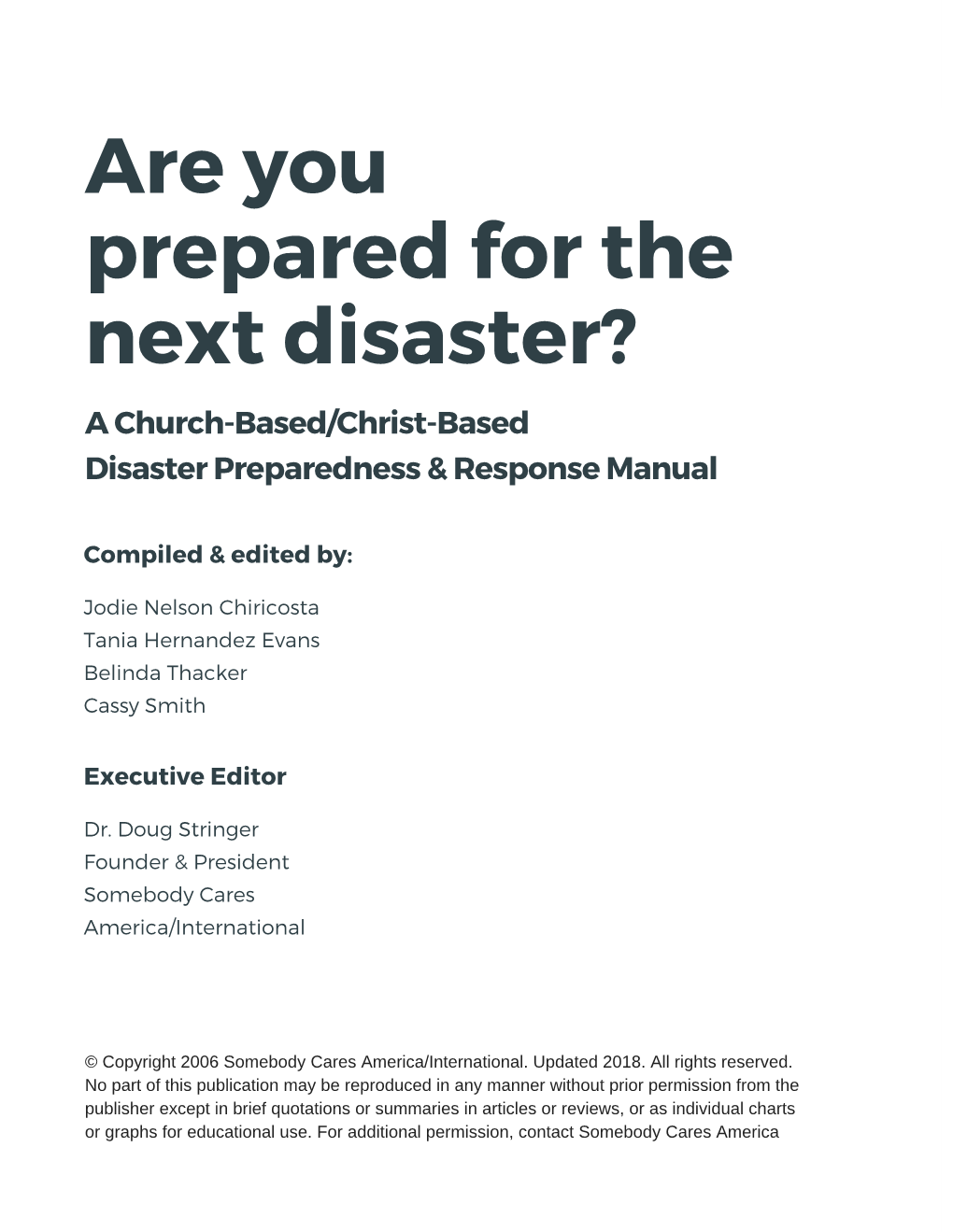 Areyou Prepared Forthe Next Disaster?