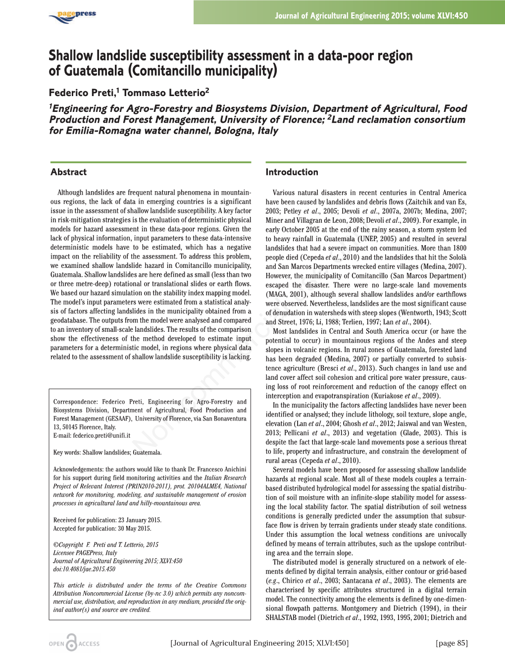 Shallow Landslide Susceptibility Assessment in a Data-Poor Region Of