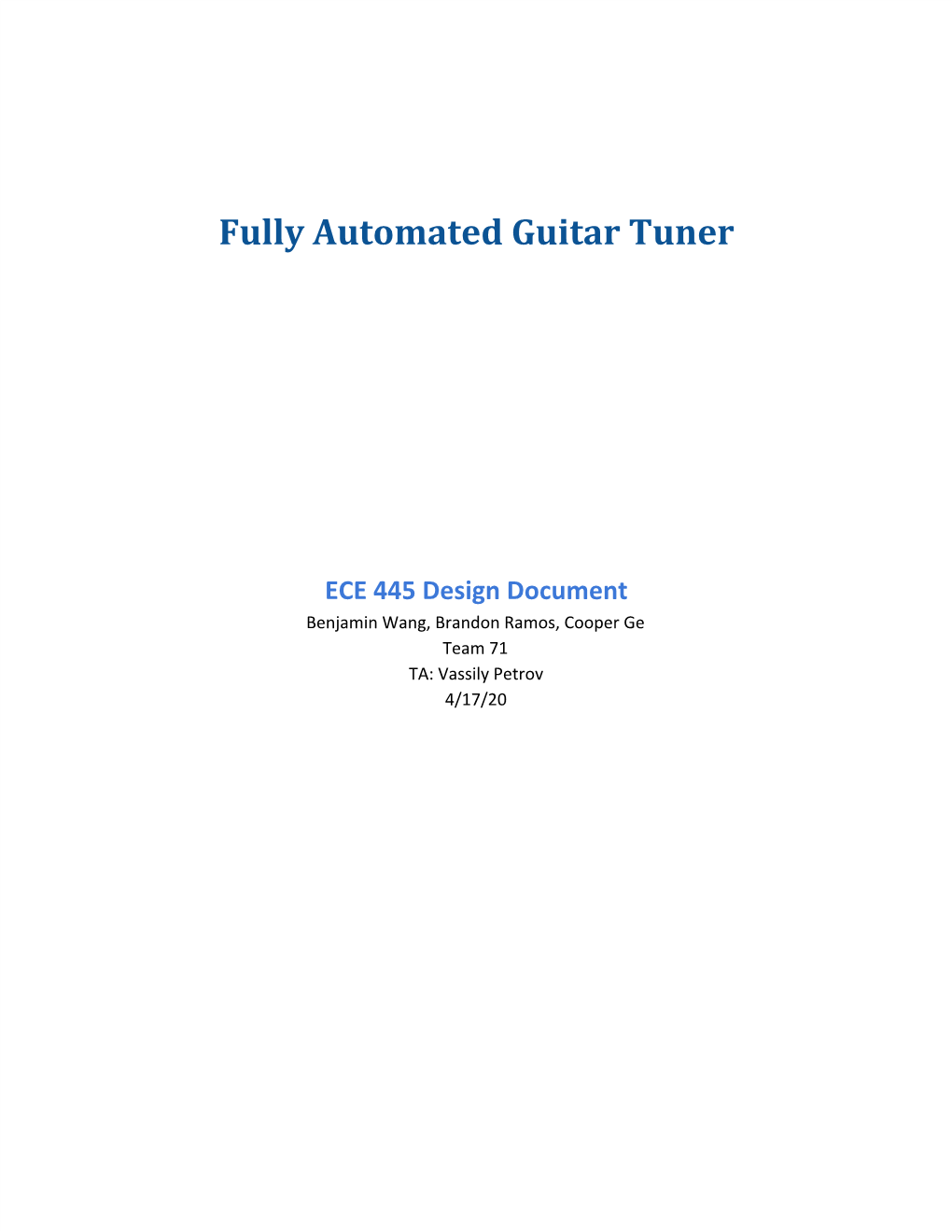 Fully Automated Guitar Tuner