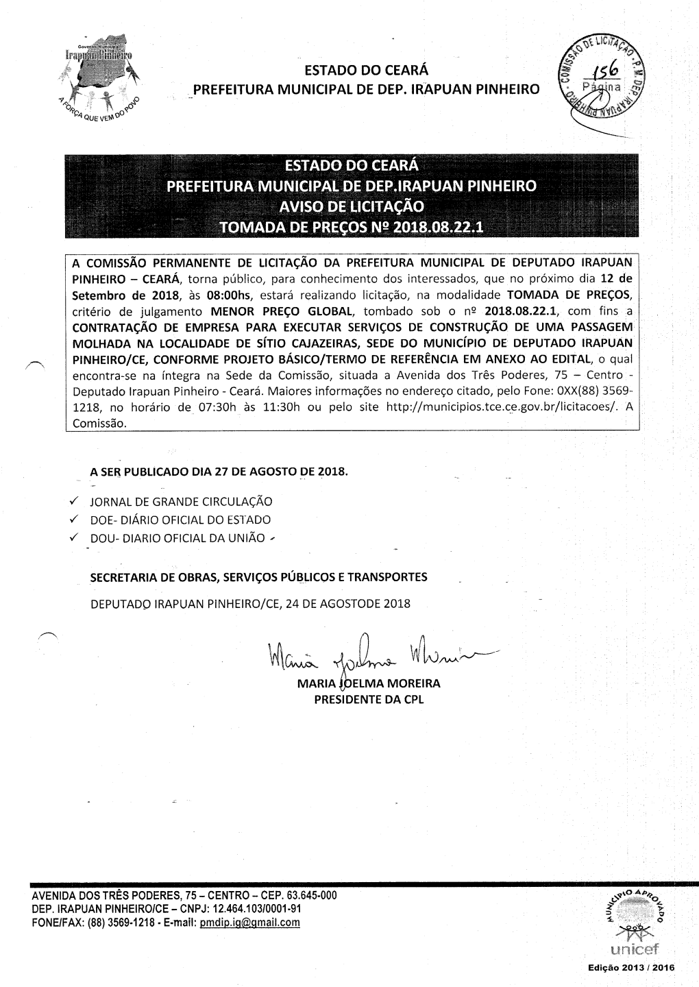 Estado Do Ceará Municipal De Dep