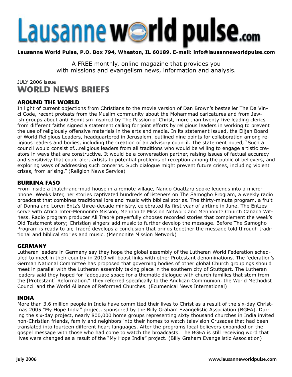 World News Briefs