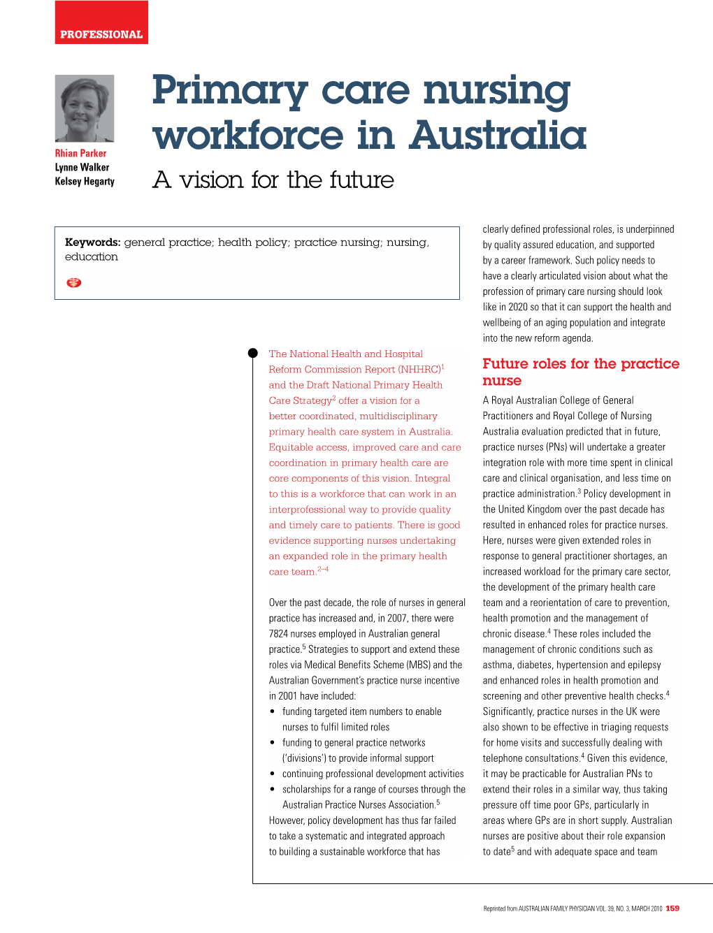 Primary Care Nursing Workforce in Australia