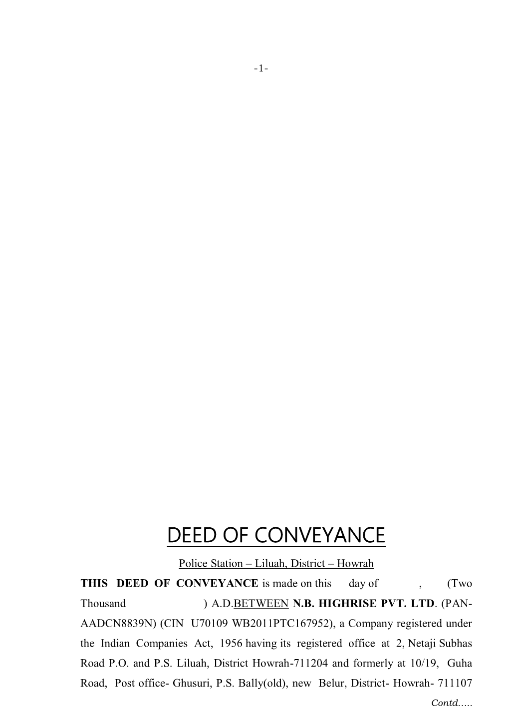 Deed of Conveyance