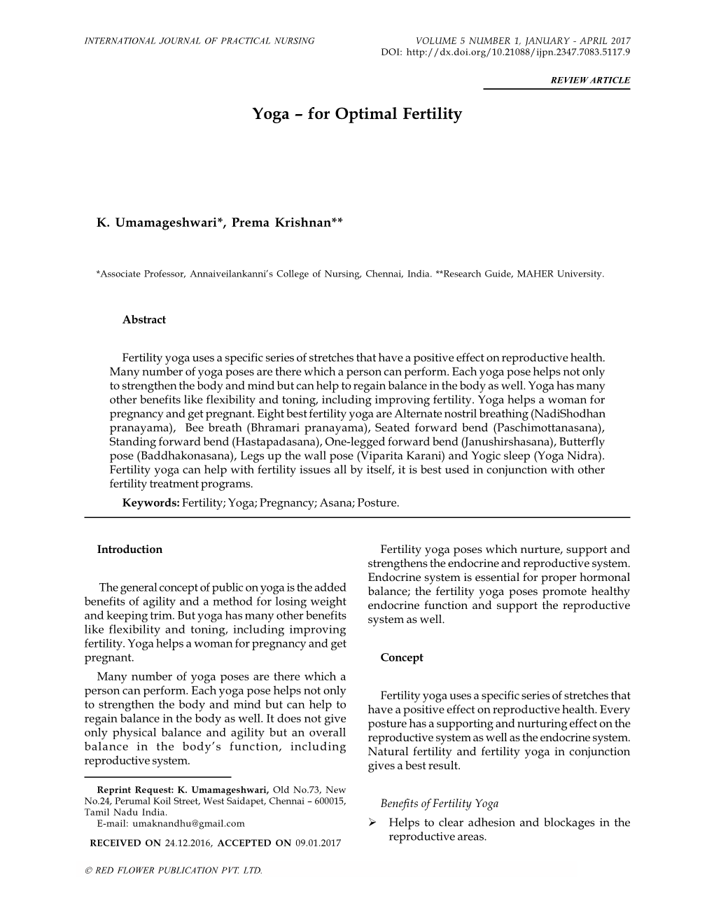 Yoga – for Optimal Fertility