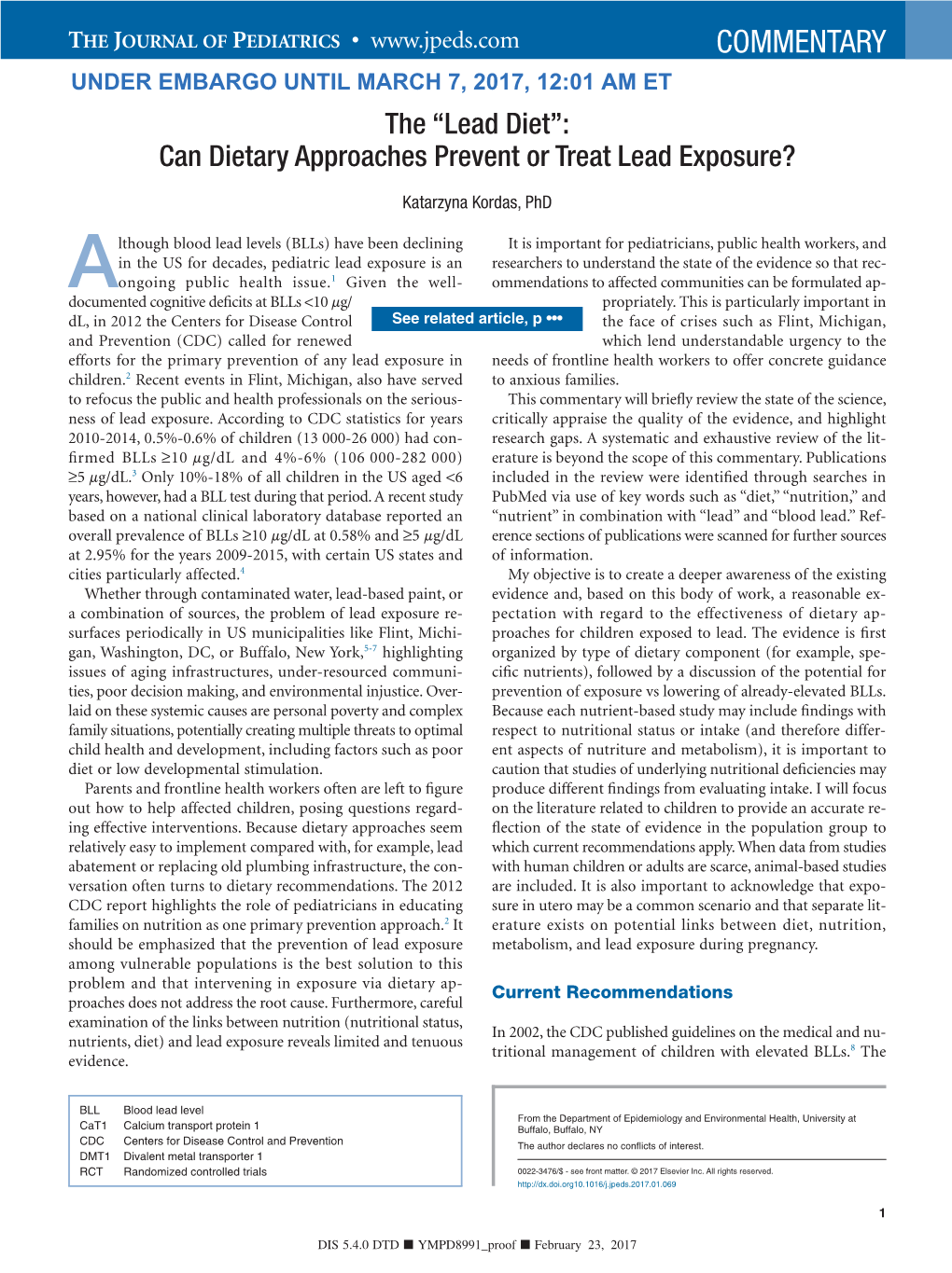 Can Dietary Approaches Prevent Or Treat Lead Exposure?