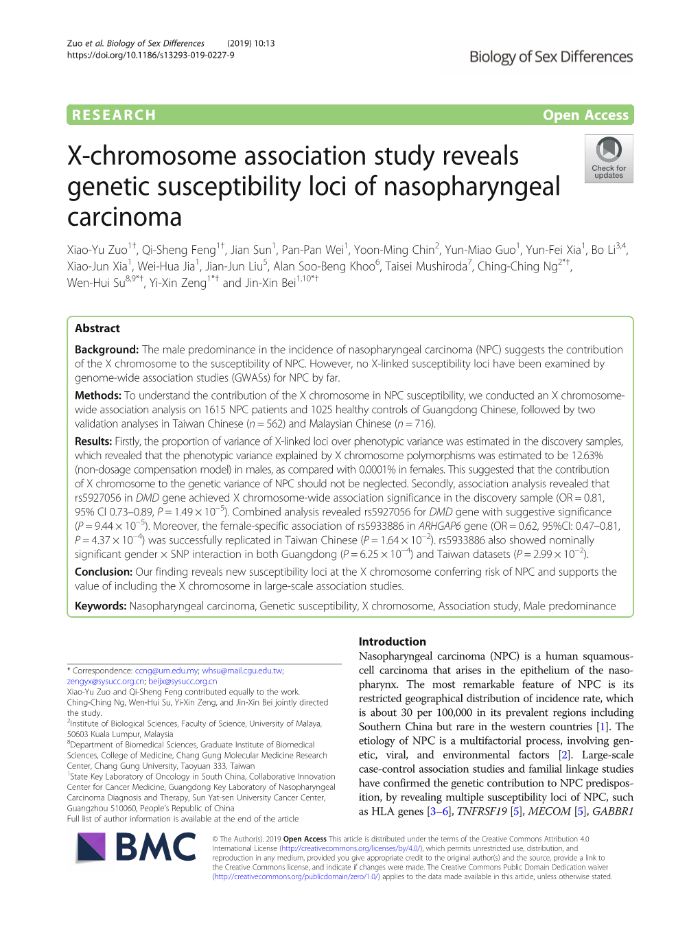 X-Chromosome Association Study Reveals Genetic Susceptibility Loci Of