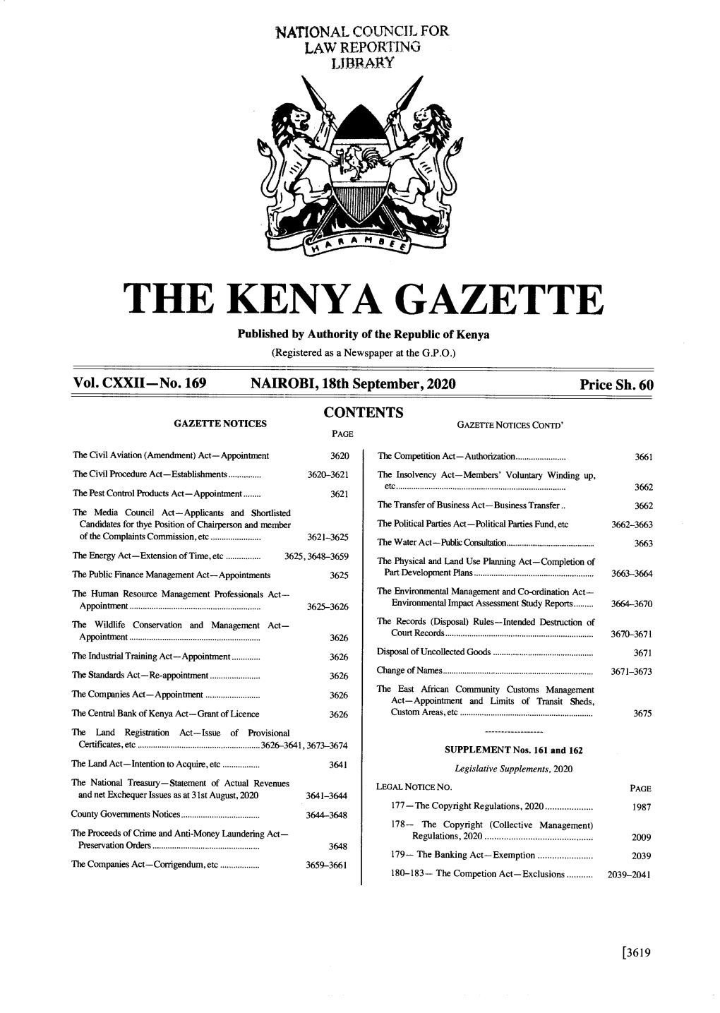Gazette Notices Gazette Notices Contd' Page
