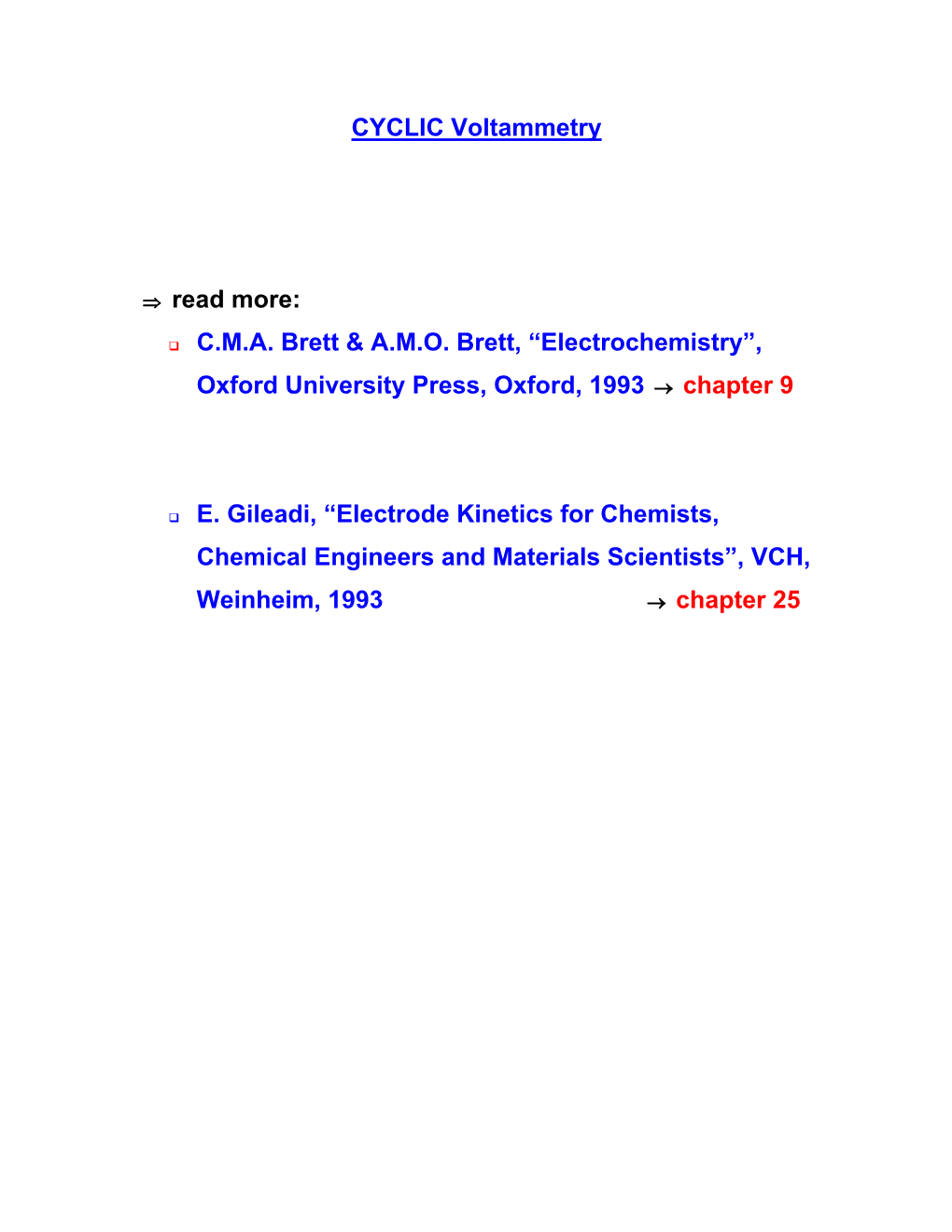 CYCLIC Voltammetry