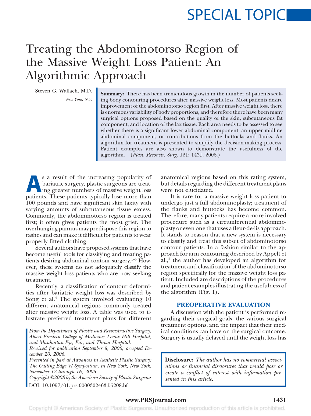 PRS- April 2008 Abdominotorso Contouring