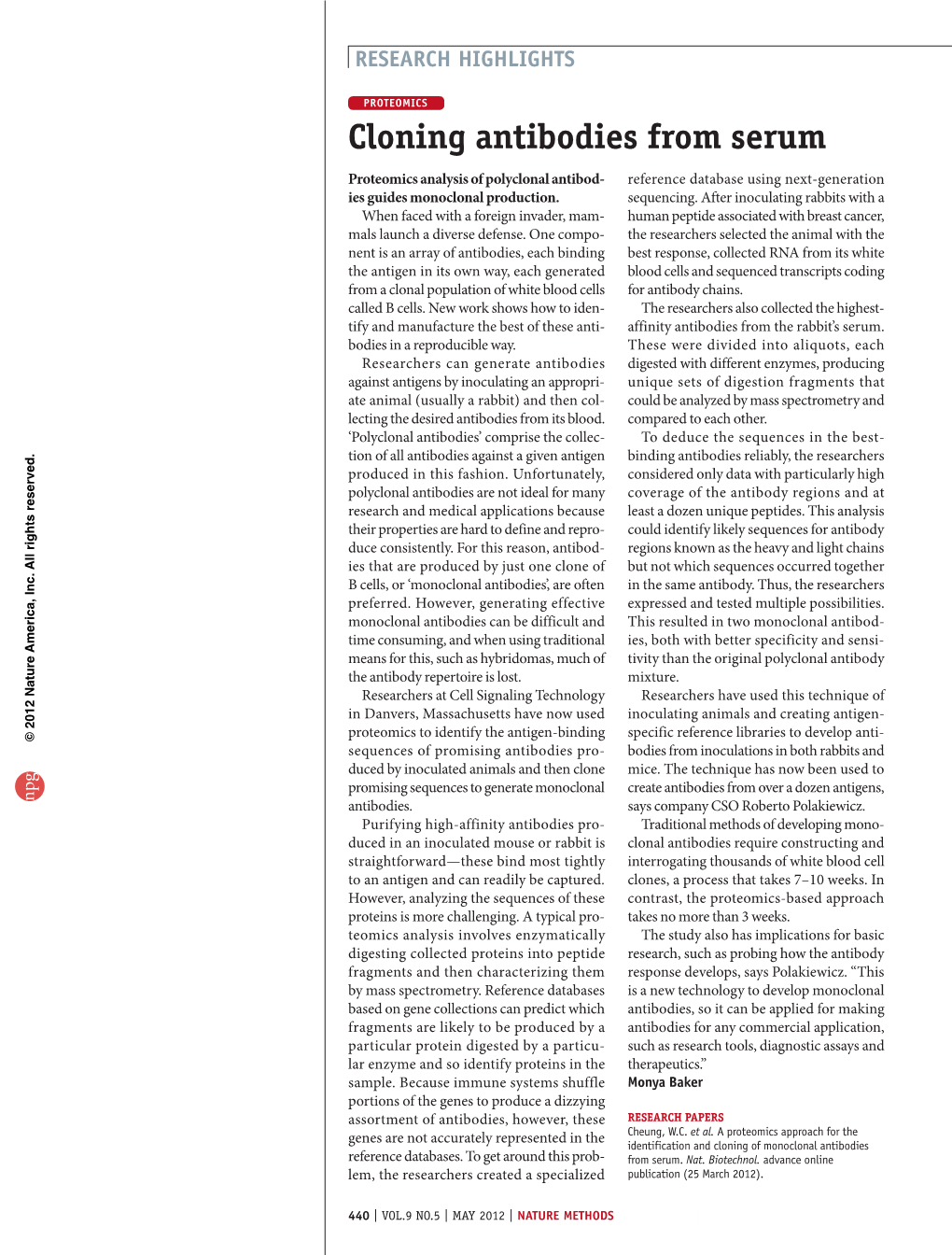 Proteomics: Cloning Antibodies from Serum