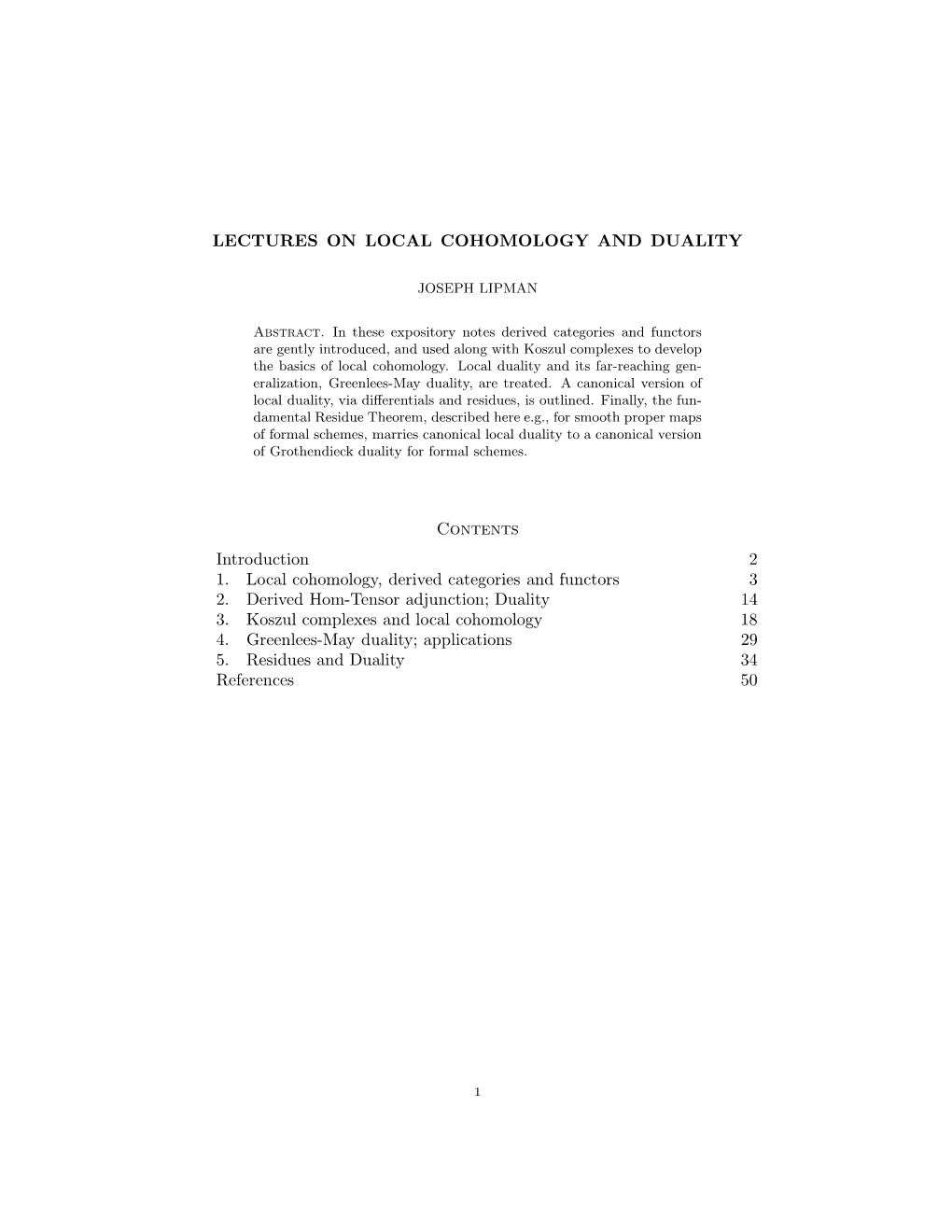 Lectures on Local Cohomology and Duality