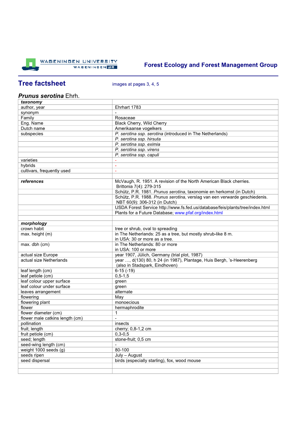 Tree Factsheet Images at Pages 3, 4, 5