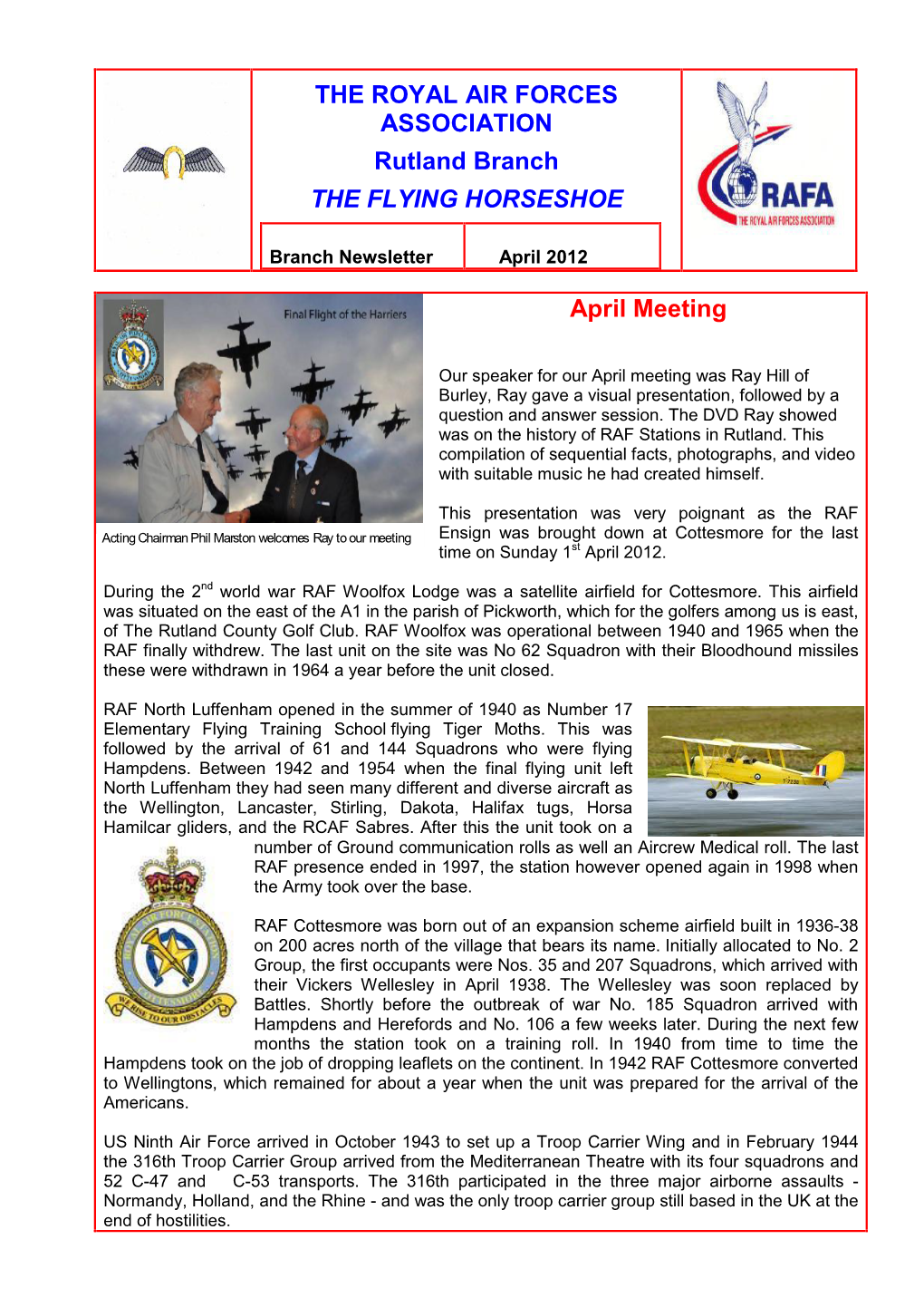 April 2012 Newsletter