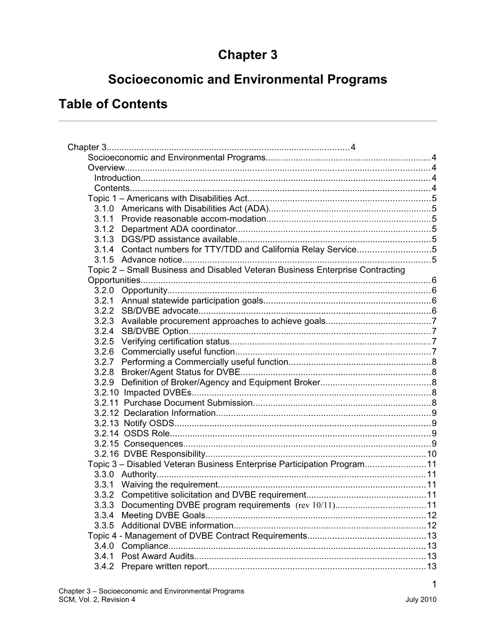 Socioeconomic and Environmental Programs