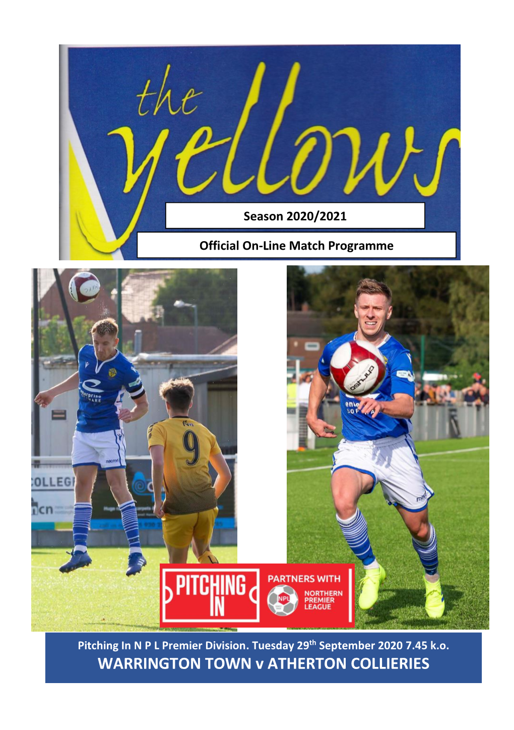 WARRINGTON TOWN V ATHERTON COLLIERIES