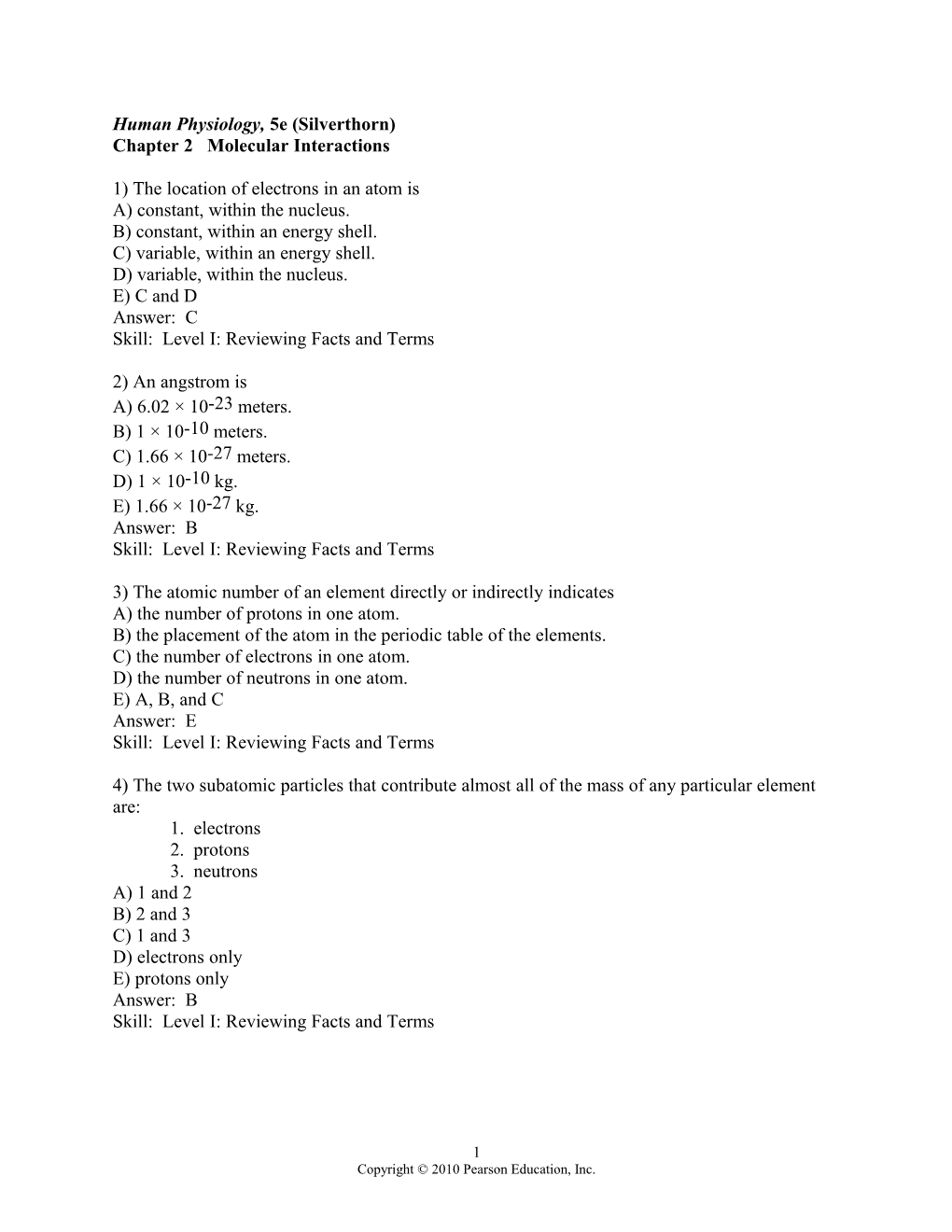 Human Physiology, 5E (Silverthorn)