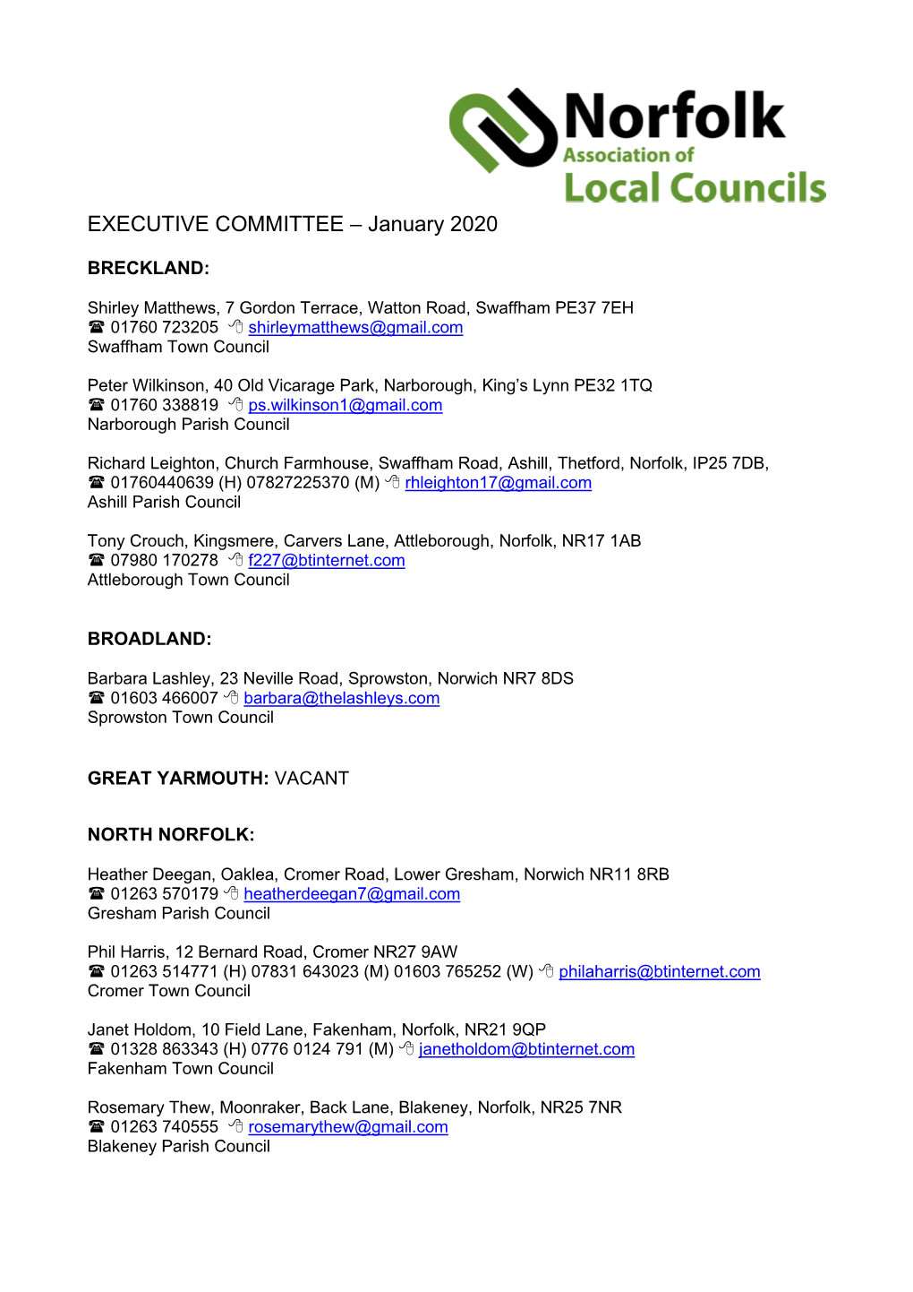 Executive Committee – 2003