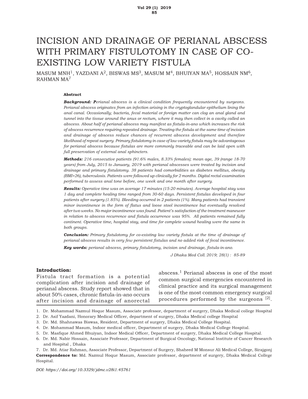 Incision and Drainage of Perianal Abscess with Primary Fistulotomy in Case of Co- Existing Low Variety Fistula