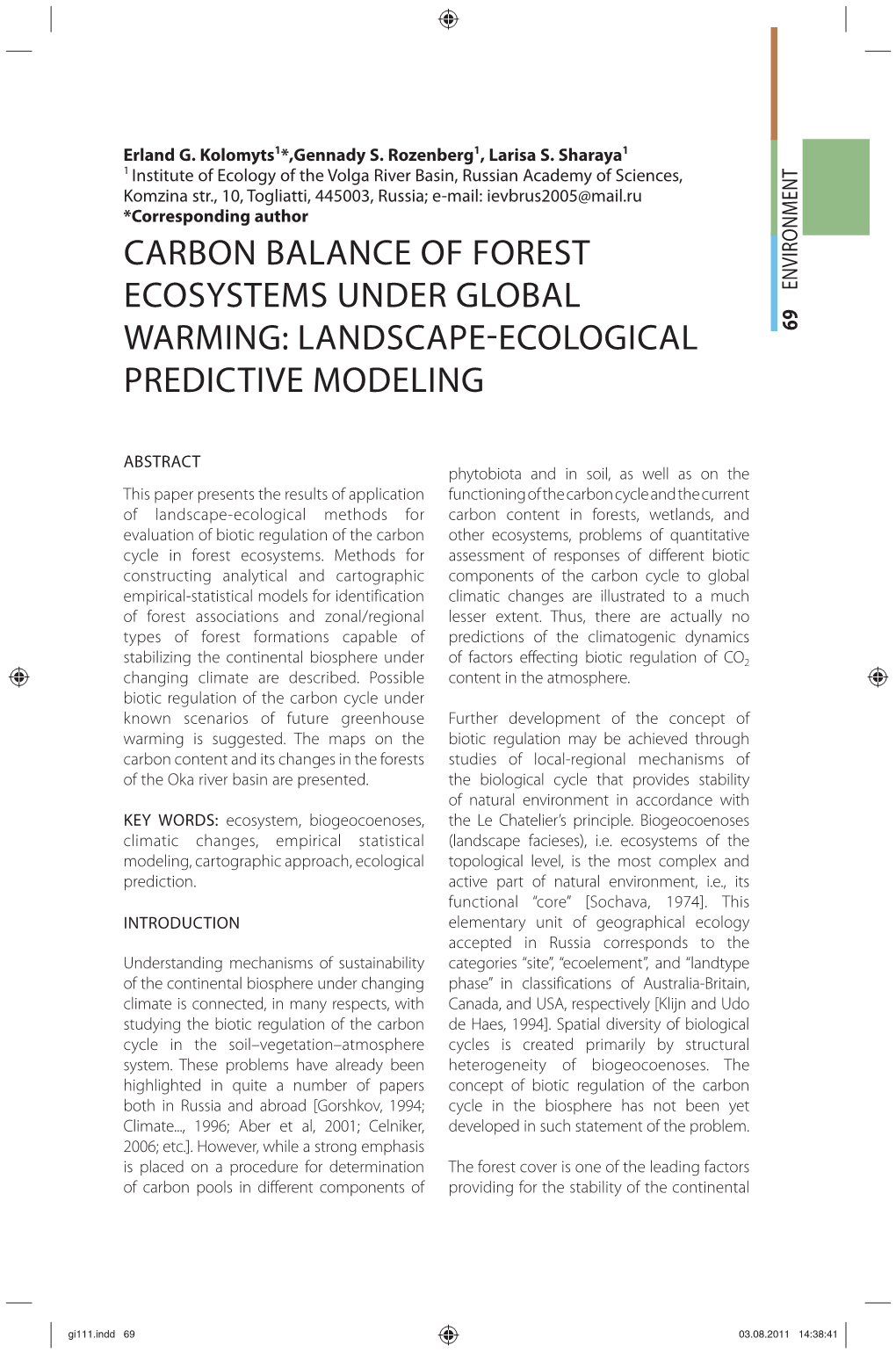 Carbon Balance of Forest Ecosystems Under Global
