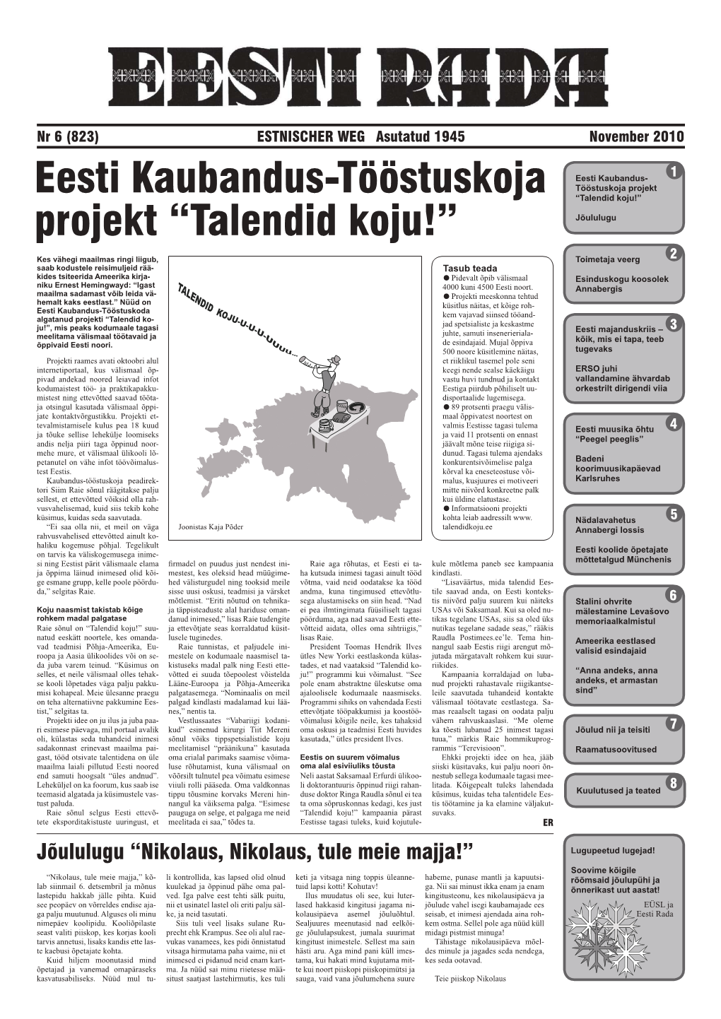 Eesti Kaubandus-Tööstuskoja Projekt “Talendid Koju!”
