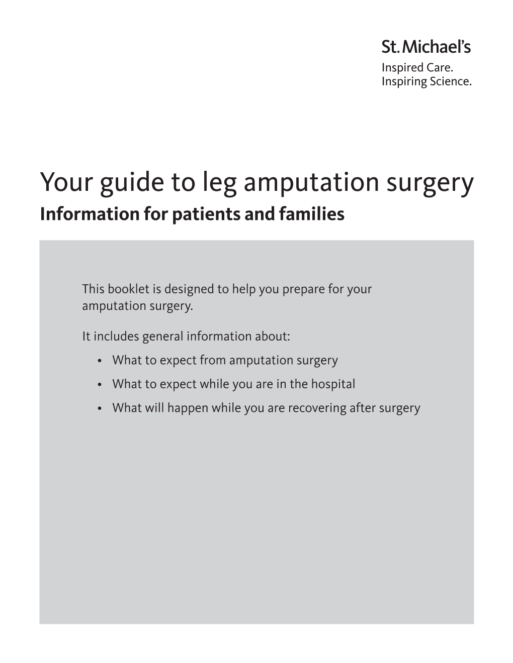 Your Guide to Leg Amputation Surgery Information for Patients and Families