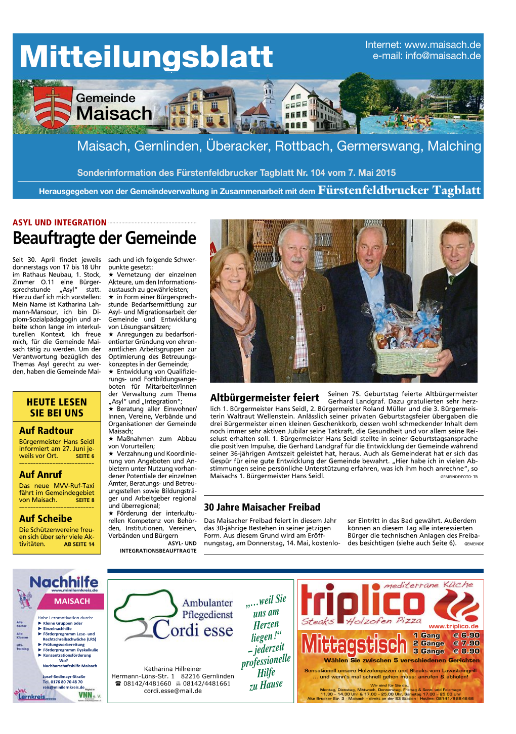 Mitteilungsblatt Mai 2015