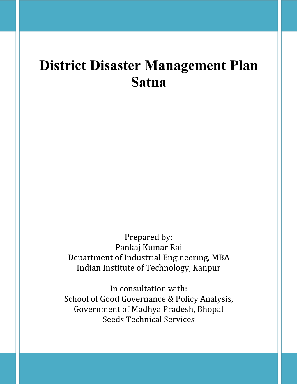 District Disaster Management Plan Satna