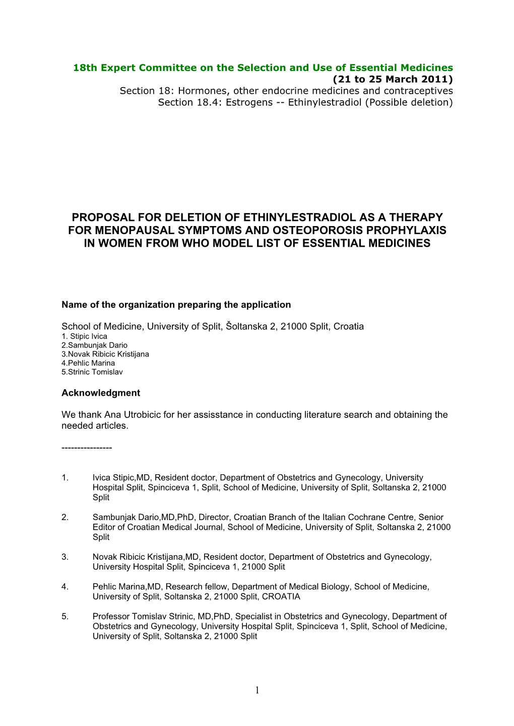 Ethinylestradiol (Possible Deletion)