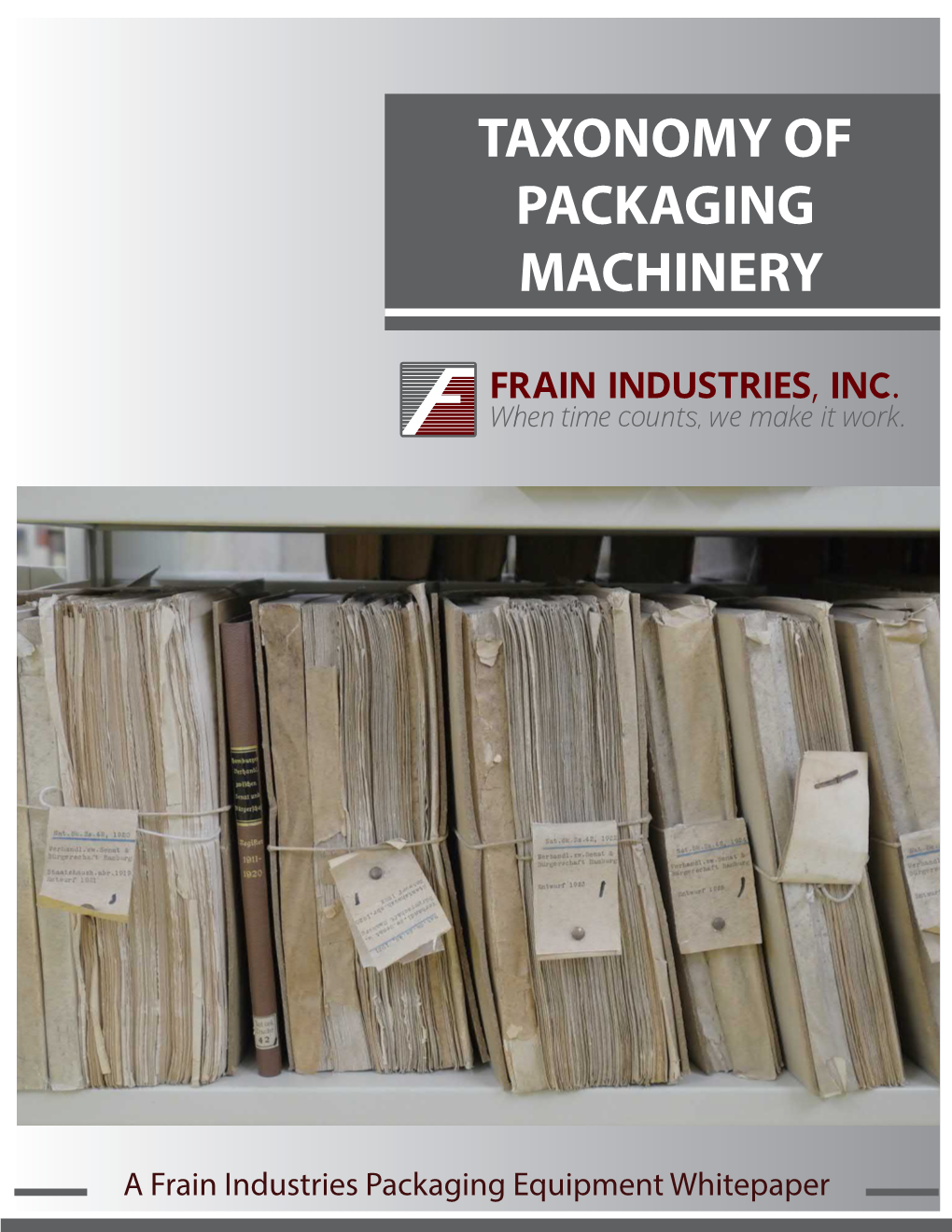 Taxonomy of Packaging Machinery